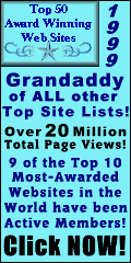 Top 50 Award Winning Web Sites List - Since 1999!